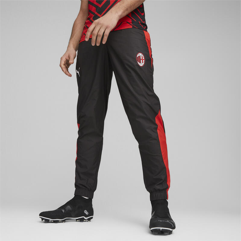 Pantaloni da calcio intessuti A.C. Milan pre-partita PUMA Black For All Time Red