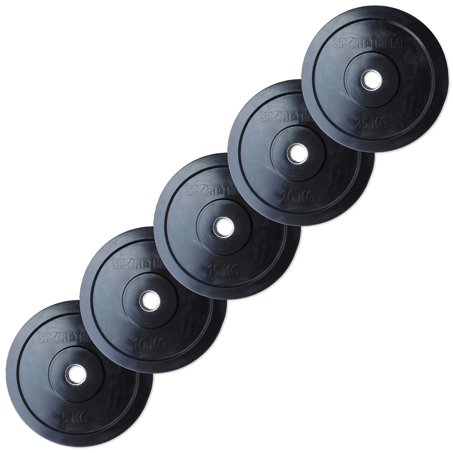 Hantelscheibe Bumper Plate, schwarz 20 kg Gewichtheben Unisex Schwarz 2/3