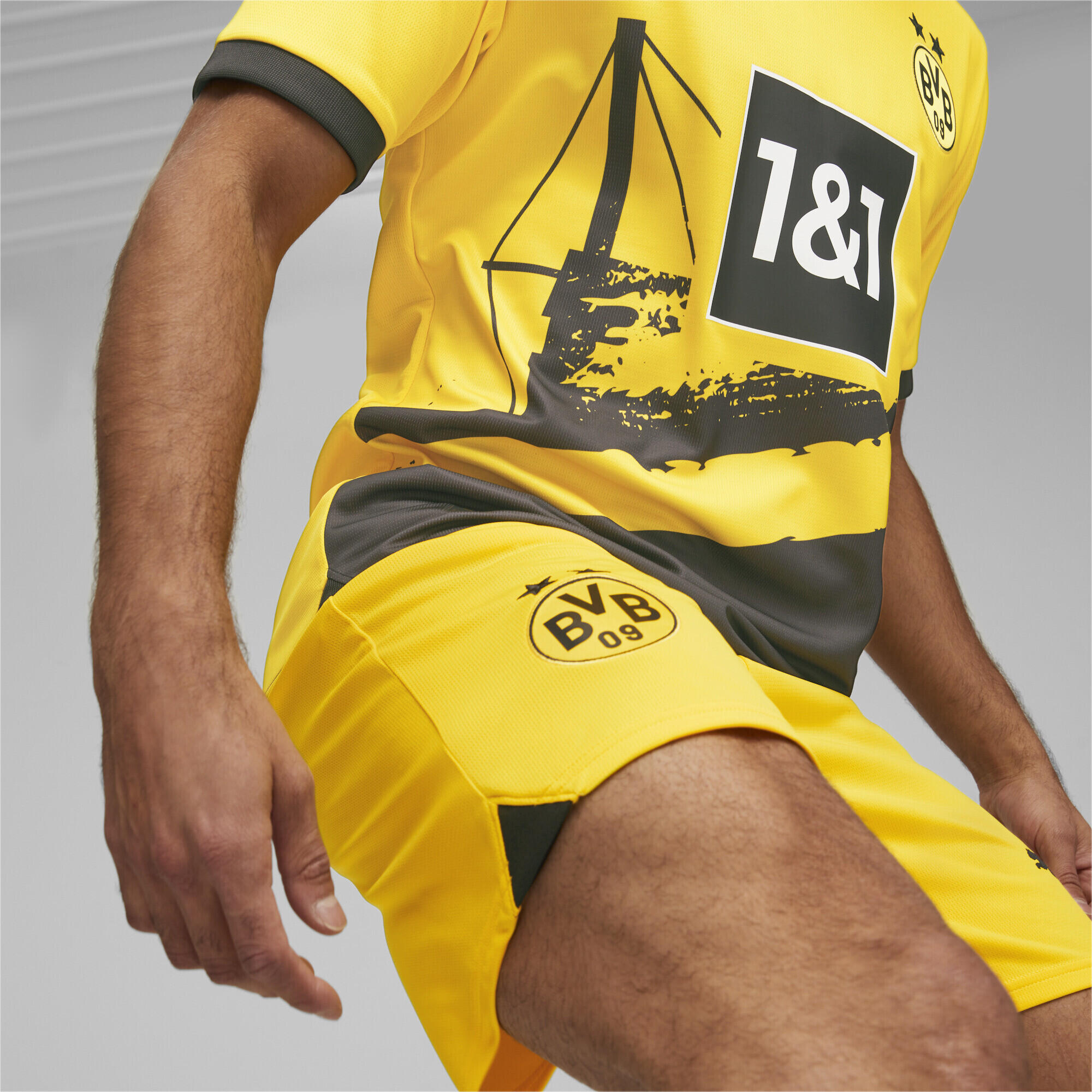 Borussia Dortmund Fußballshorts Herren PUMA Cyber Yellow Black 4/6