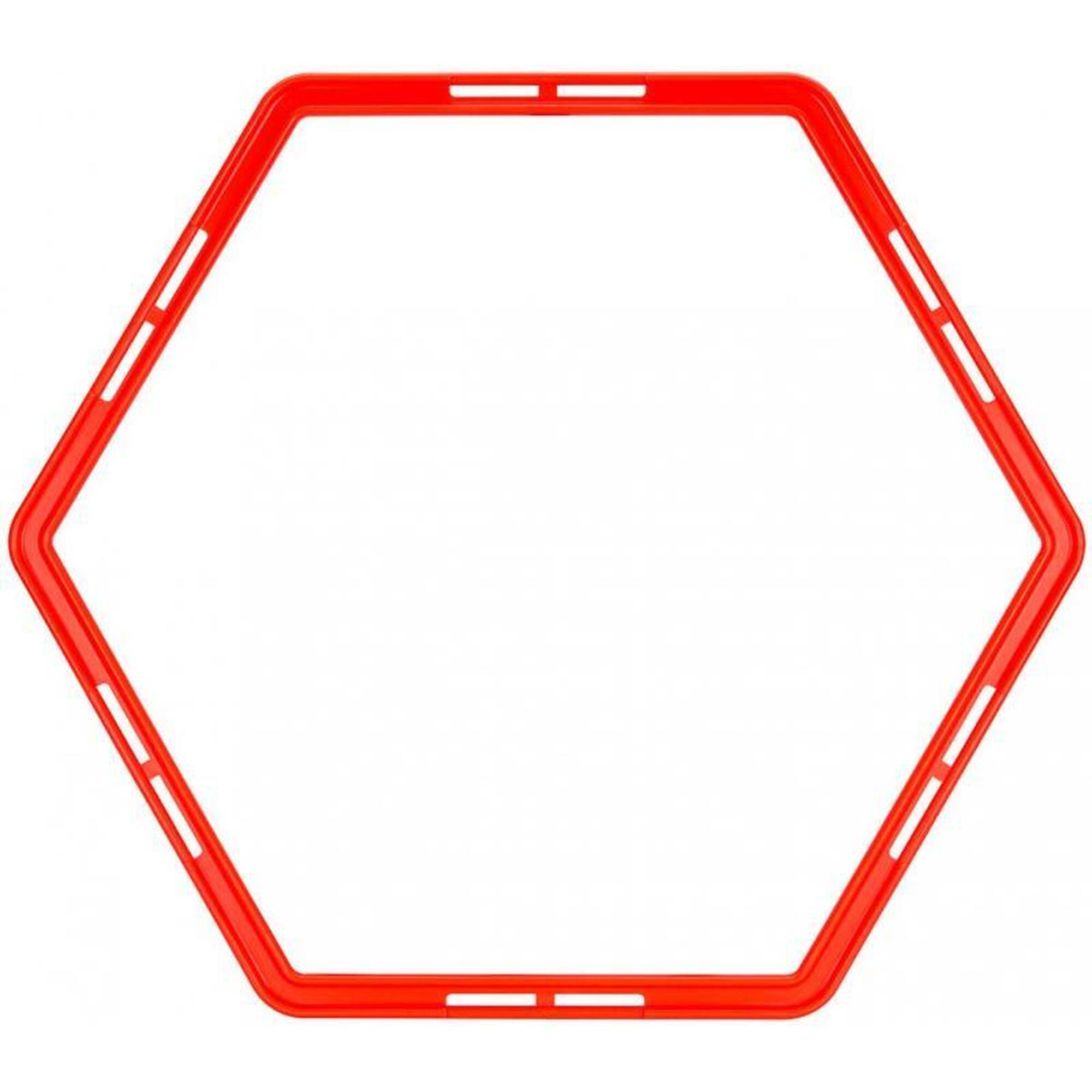 Scară agilitate hexagon 6 piese - 50 cm - portocaliu fluo/gri