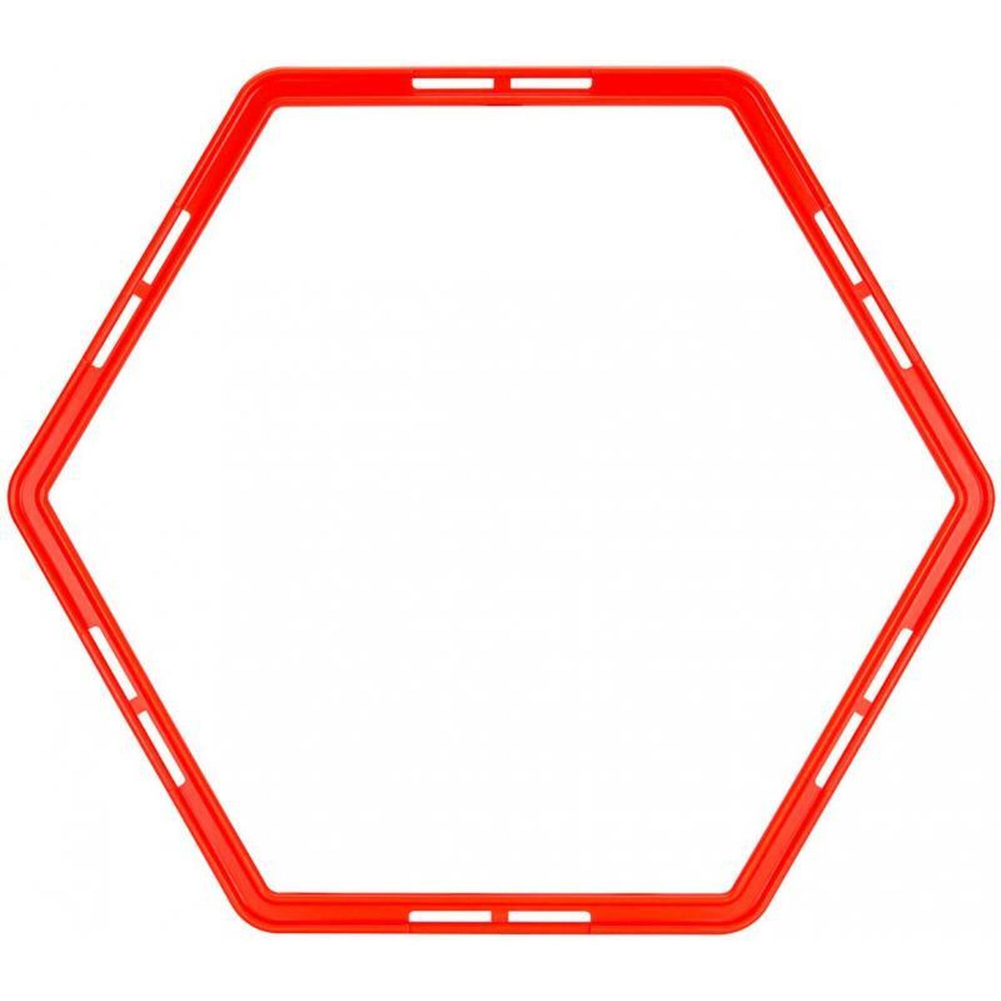 Scara agilitate - hexagon - 6 piese, portocaliu fluo/gri, uni