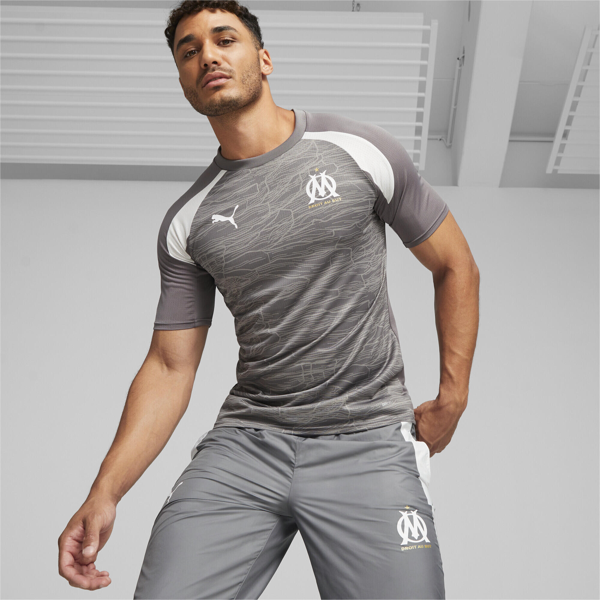 Olympique de Marseille Pre-match voetbalshirt PUMA White Cool Dark Gray 2/6
