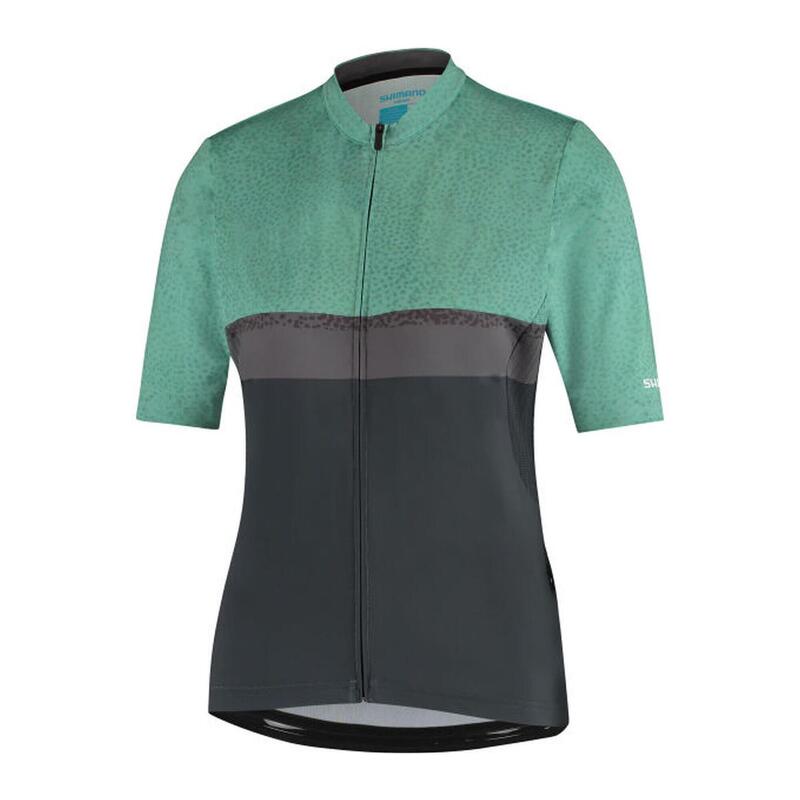 SHIMANO Maillot à manches courtes SUMIRE pour femme, vert transparent