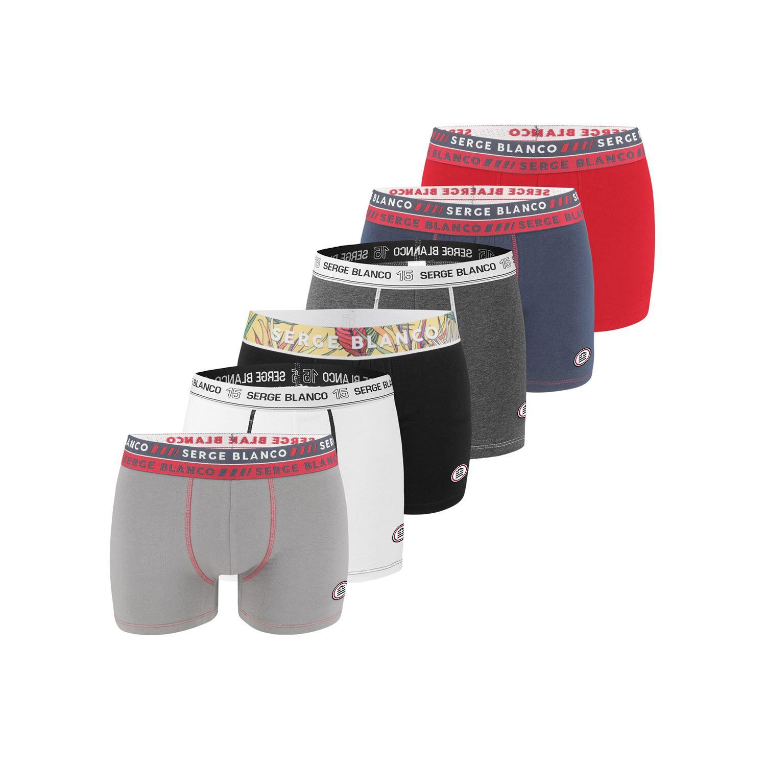 Serge Blanco - Pack Surprise De 6 Boxers Coton Homme - Caleçon - Multicolore - 52 2xl - Decathlon