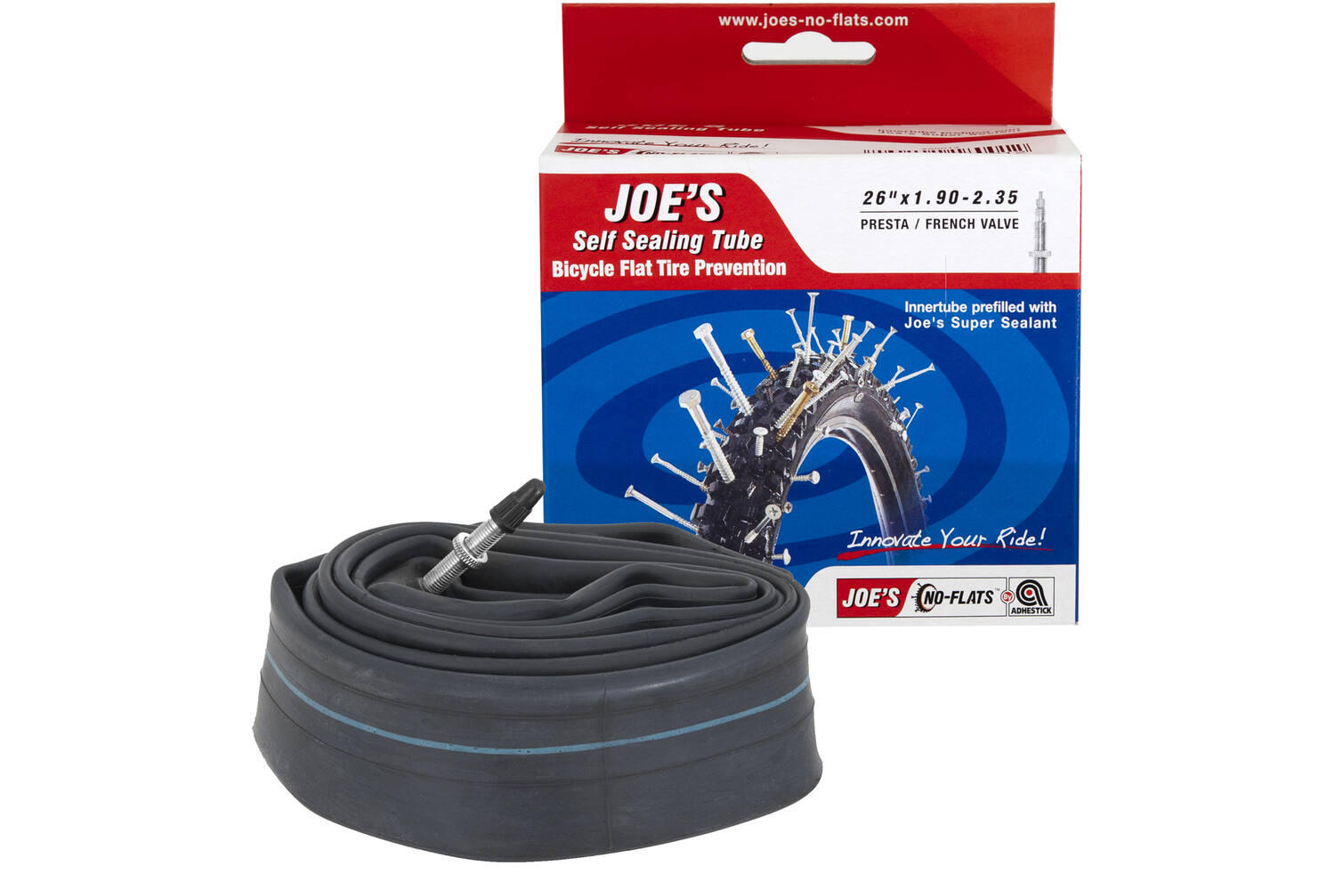 Tubo interior joe's presta 26 x 1,75-2,125 com válvula de látex