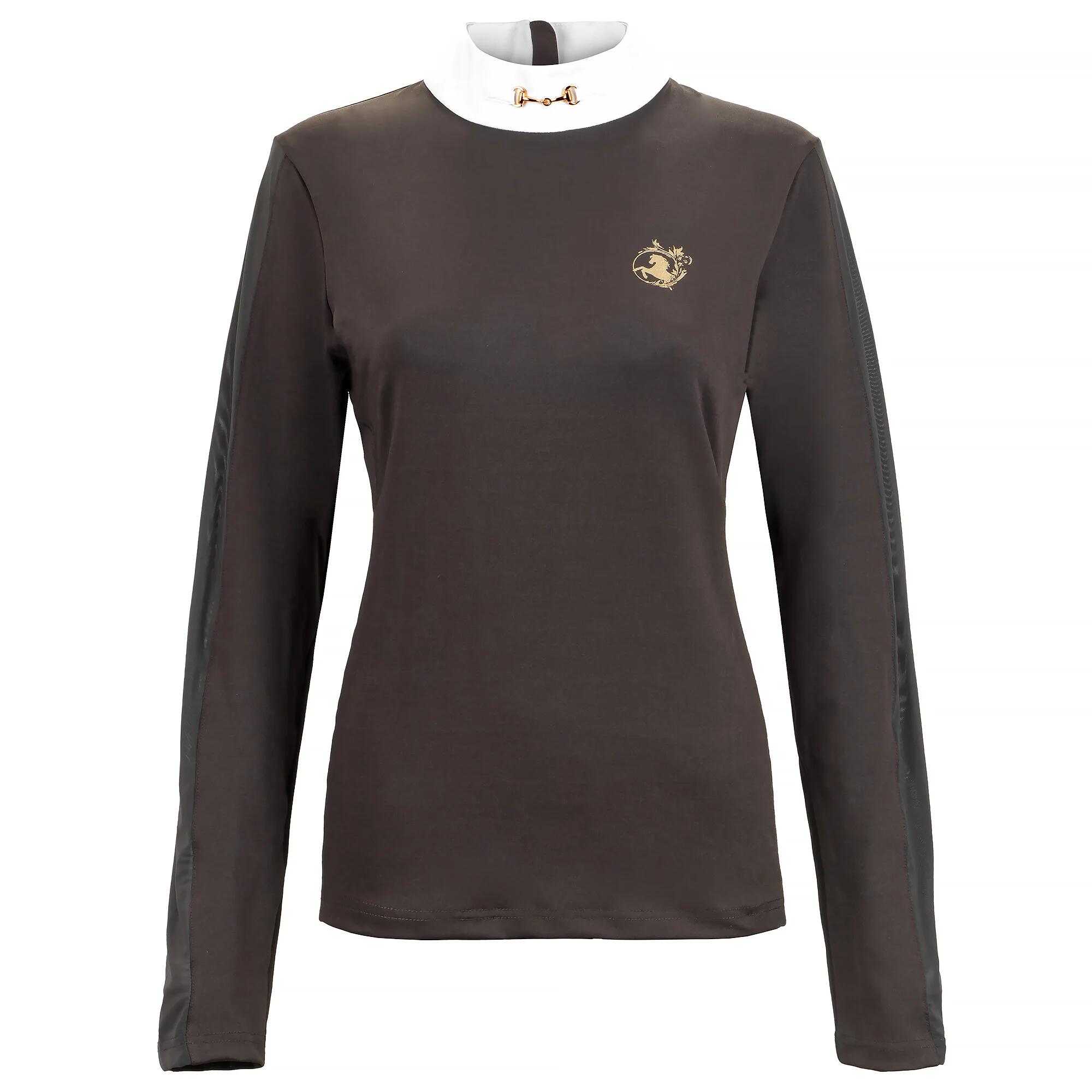 Equestrian Queen - Polo Équitation De Concour Femme Charlotte 23aw - Chemise Manches Longues - Marron - 42 M/l - Decathlon