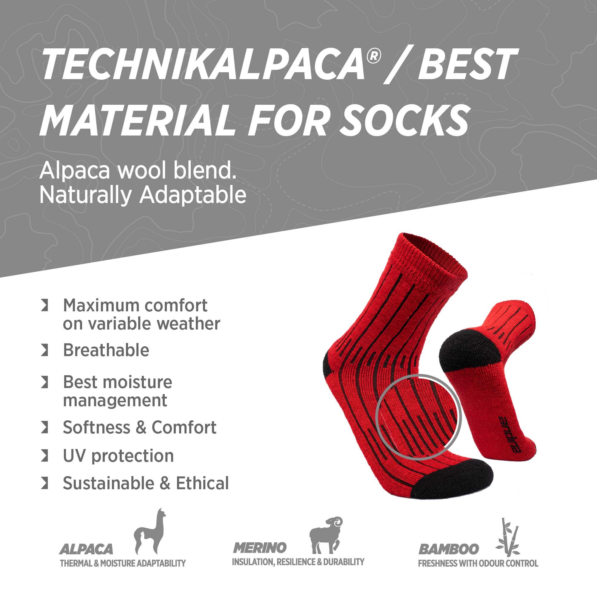 Alpaga Mérinos Chaussettes randonnée MONTANA avec fort rembourrage d'alpinisme 5/7