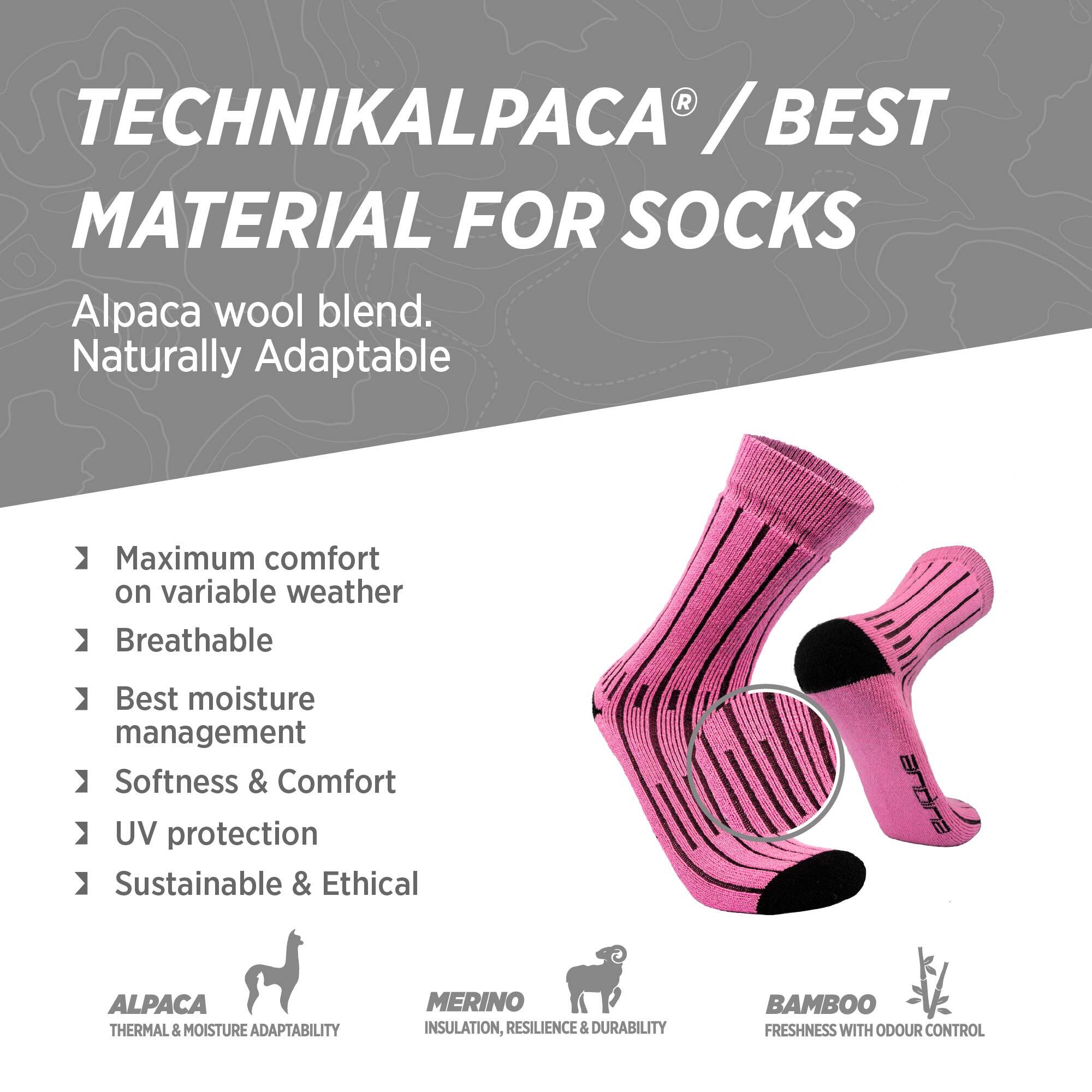 Alpaca Merino Hiking Socks MONTANA da alpinismo con imbottitura pesante 4/7