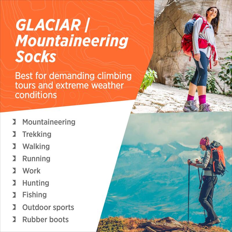 Alpaga Mérinos Chaussettes de randonnée, d'alpinisme à rembourrage extra fort