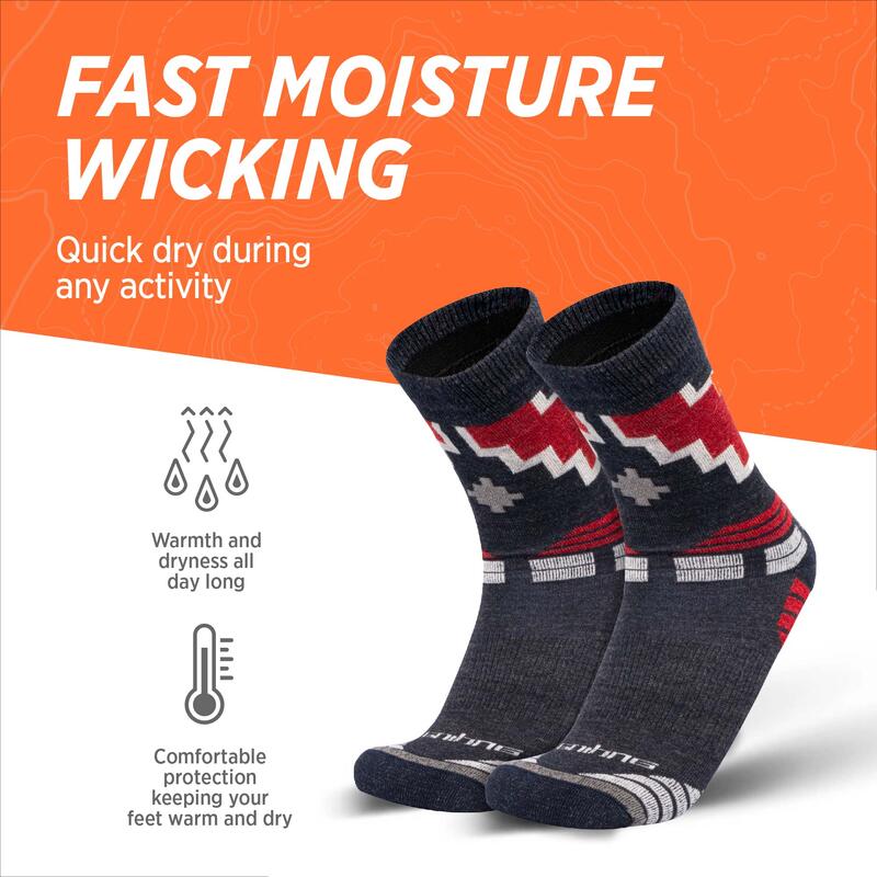 Chaussettes de randonnée en alpaga mérinos, thermiques de trekking rembourrées