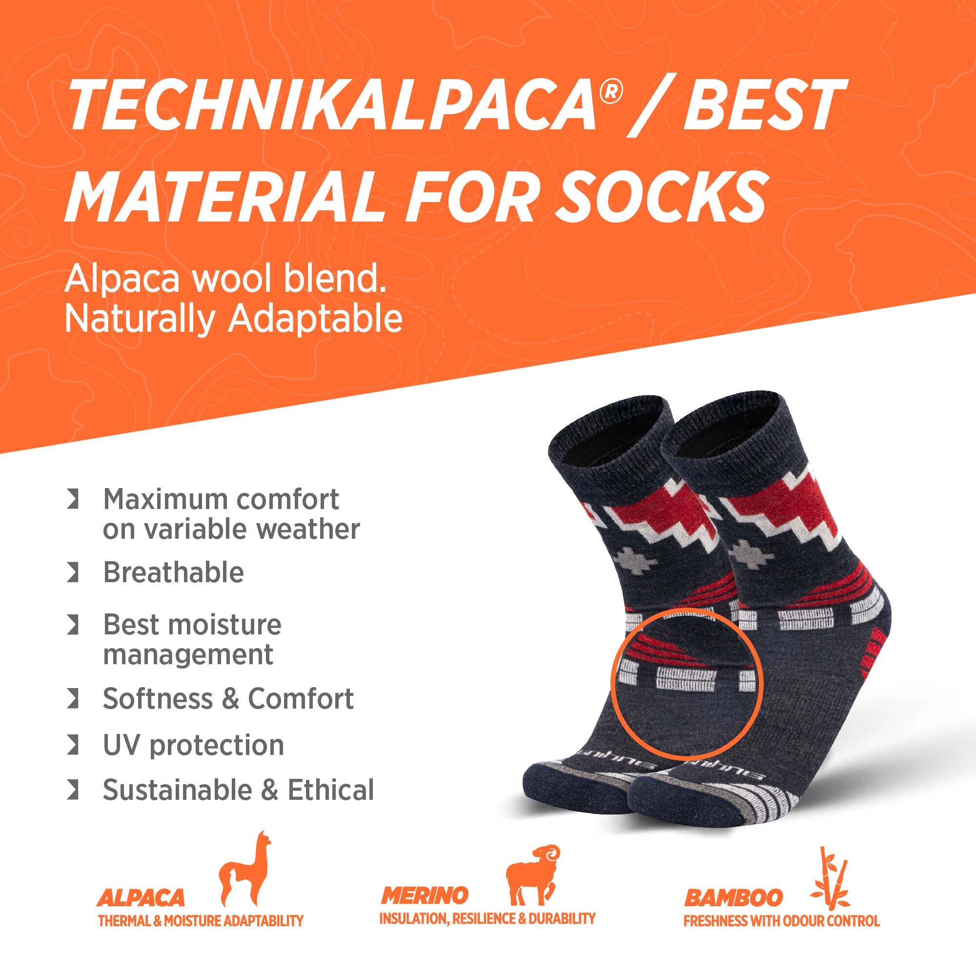 Alpaca Merino Wandelsokken COSMOS Gewatteerde Trekking Thermische Unisex 4/7