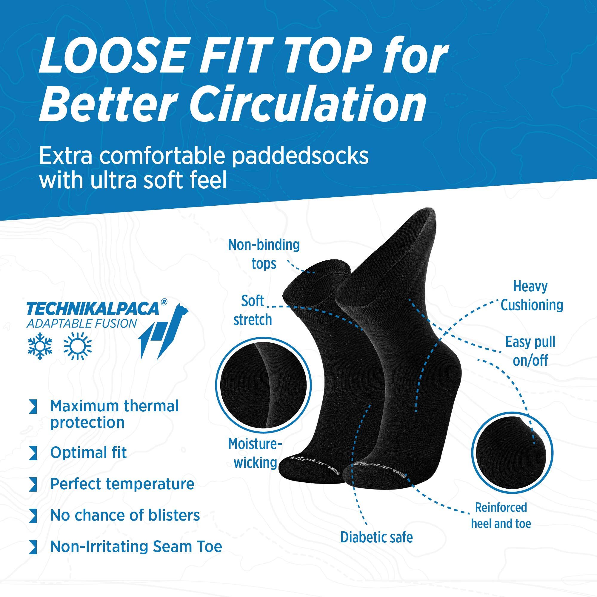 Chaussettes en alpaga pour diabétiques bas confort taille large