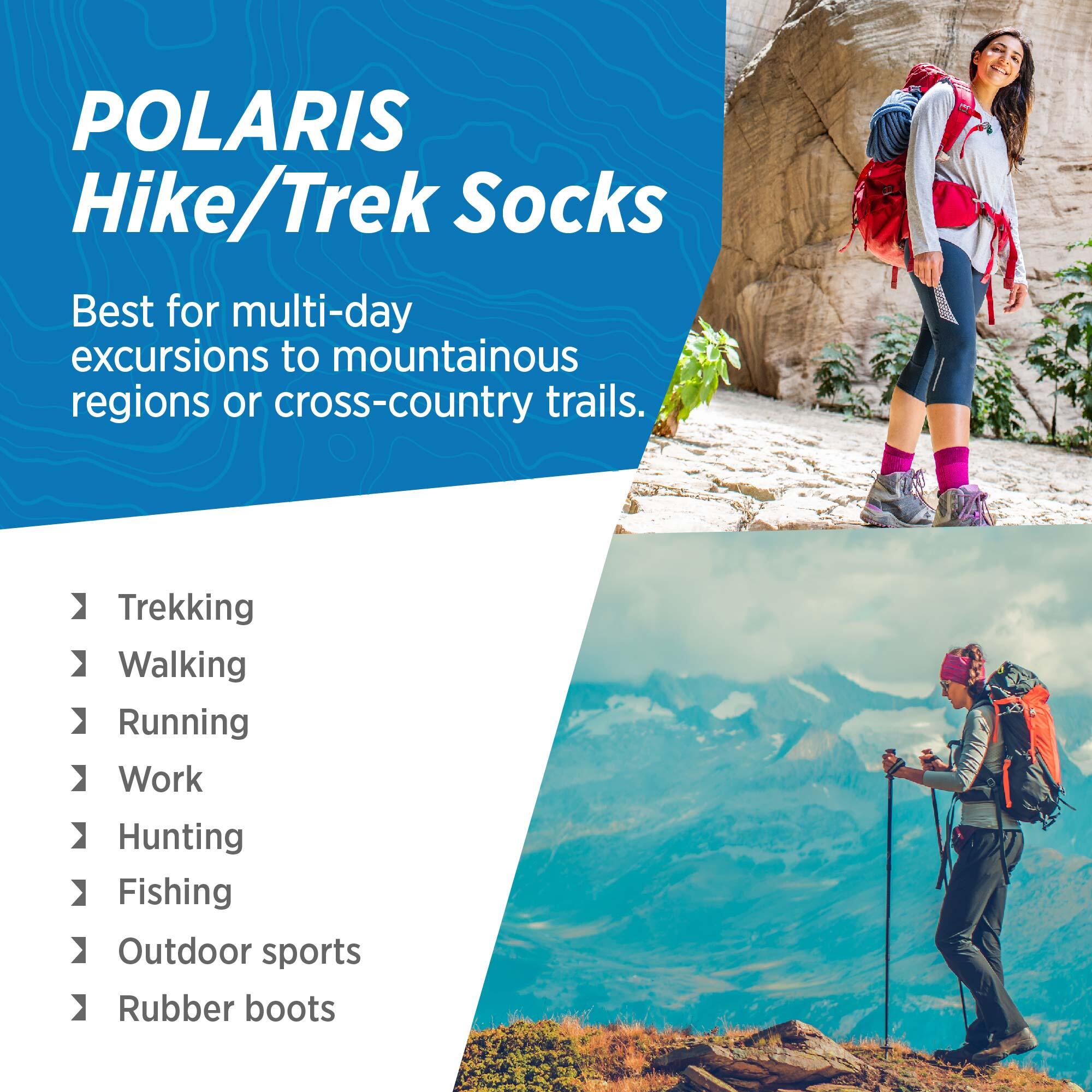 Alpaga Mérinos Chaussettes de randonnée, thermiques de trekking rembourrées. 5/7