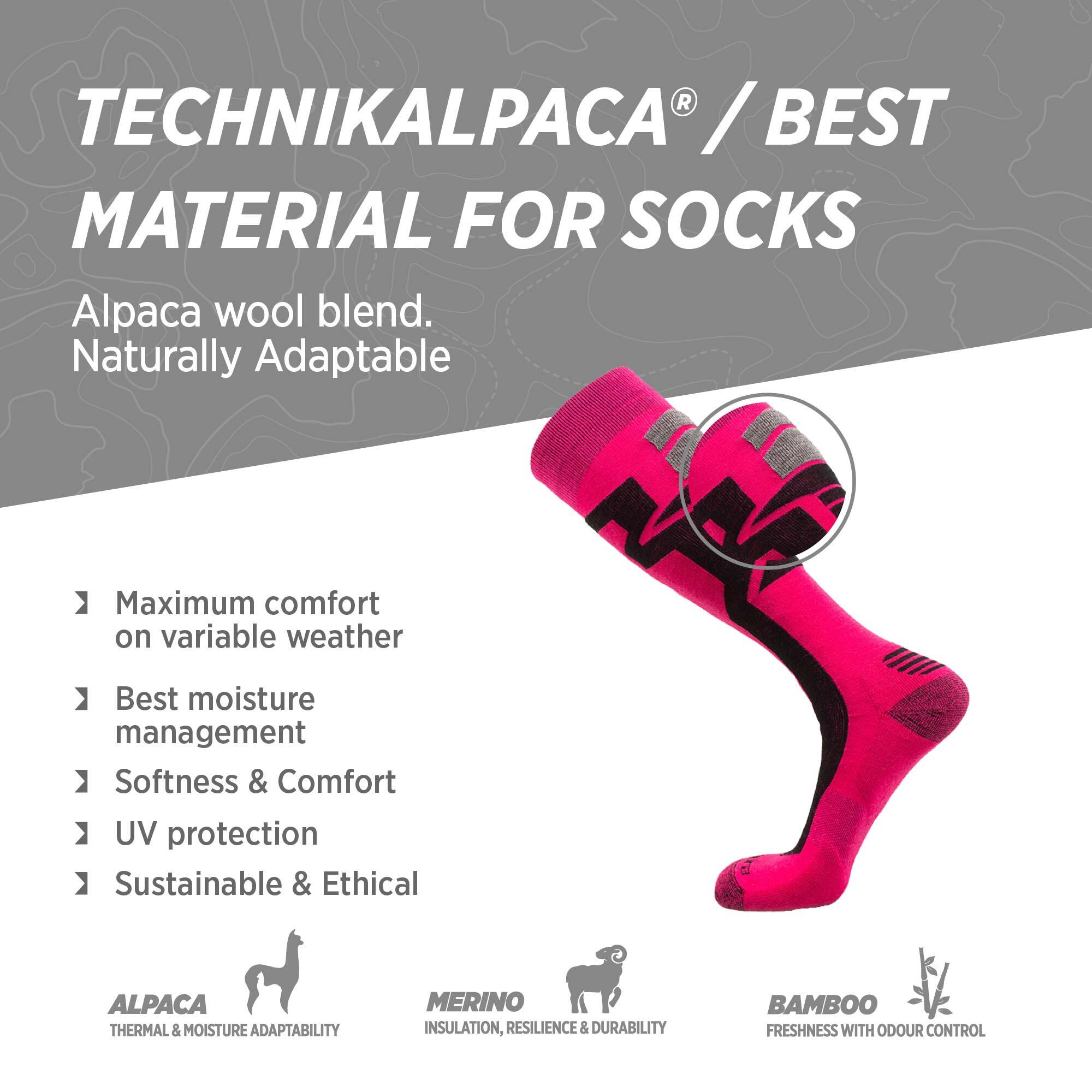 Alpaca Merino calzini da sci NEVADO, al ginocchio con imbottitura donne uomini 4/7