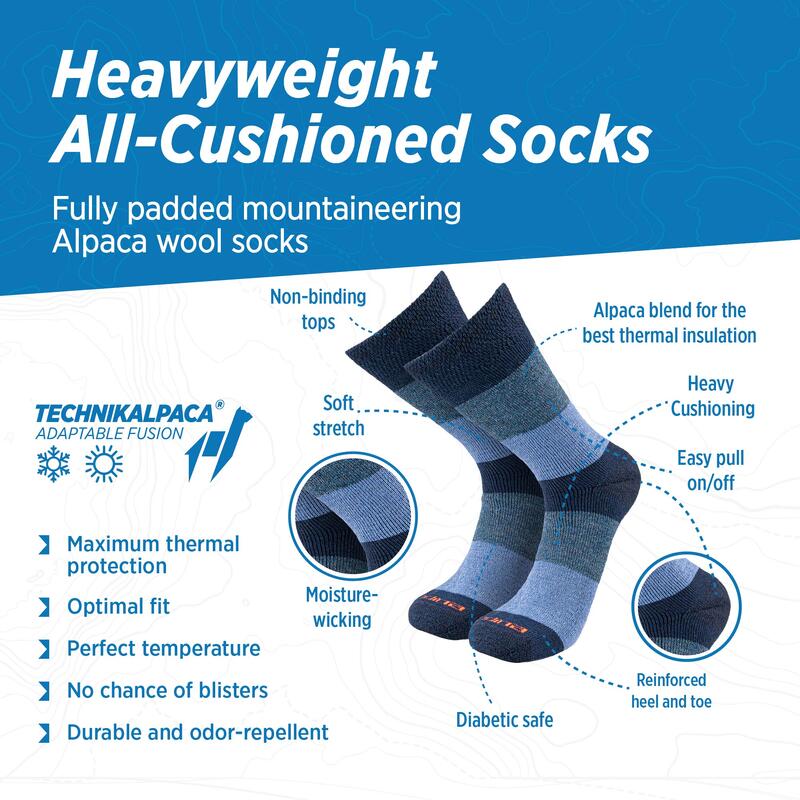 Chaussettes de randonnée Alpaca Merino d'alpinisme rembourrage extra fort AURORA