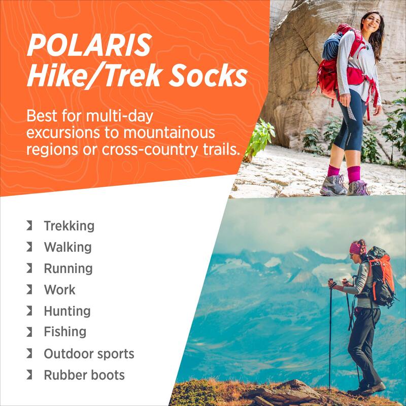 Alpaga Mérinos Chaussettes de randonnée, thermiques de trekking rembourrées.