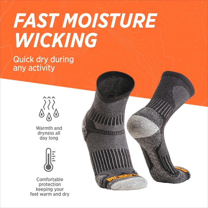Alpaga Mérinos Chaussettes de randonnée, thermiques de trekking rembourrées.