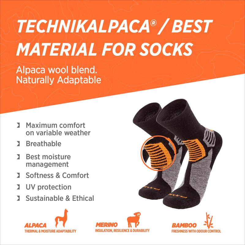 Chaussettes thermiques de trekking et randonnée en alpaga mérinos| CAMINO