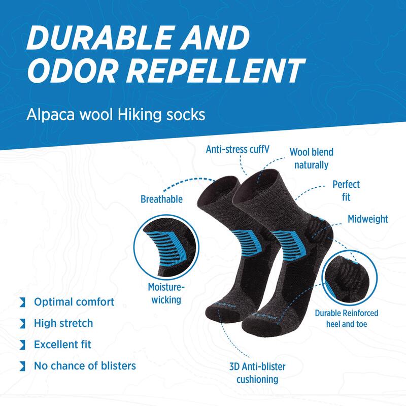 Chaussettes thermiques de trekking et randonnée en alpaga mérinos| CAMINO