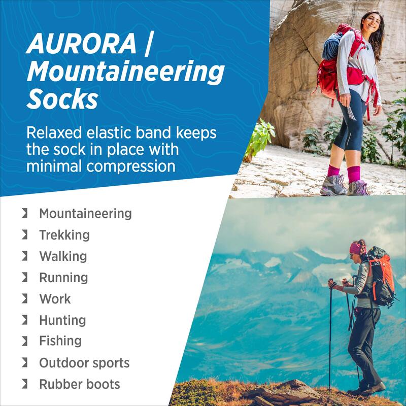 Chaussettes d'alpinisme et randonnée en alpaga mérinos, à rembourrage: AURORA