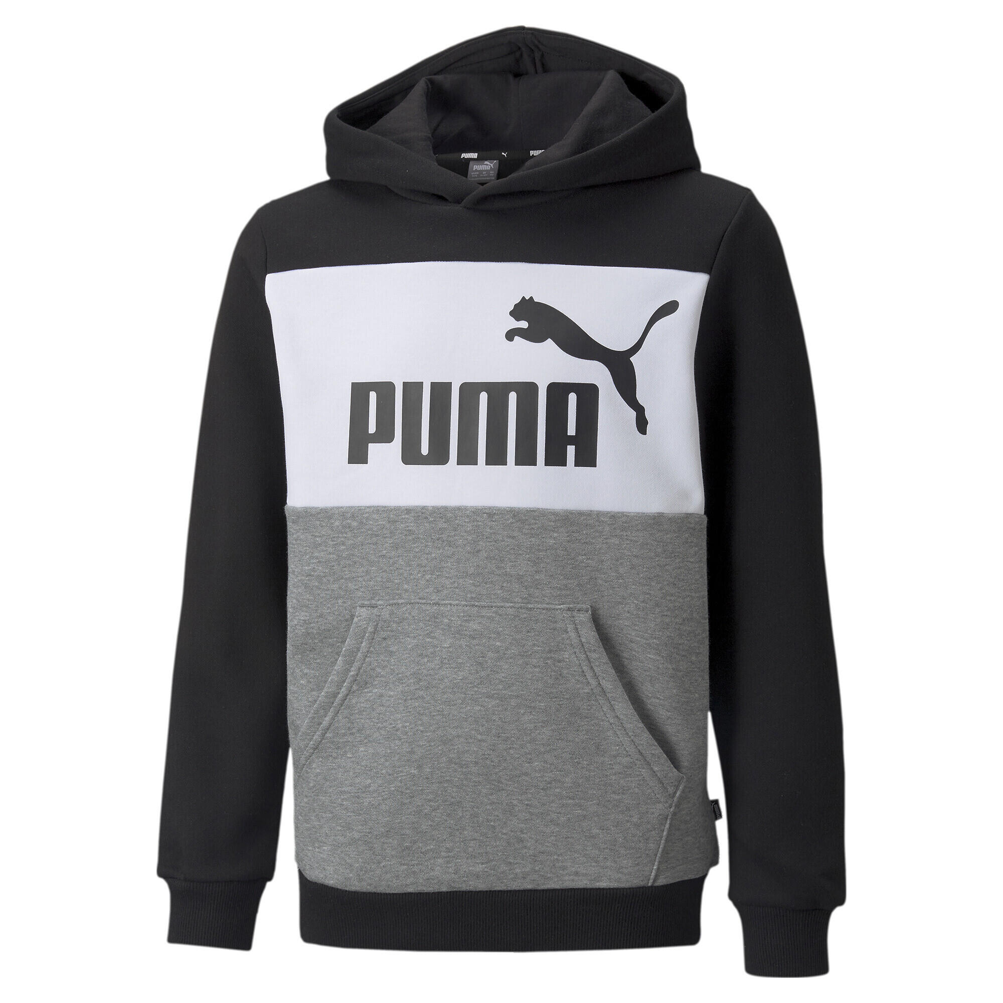 Essentials+ Hoodie in Blockfarben Jungen PUMA Black