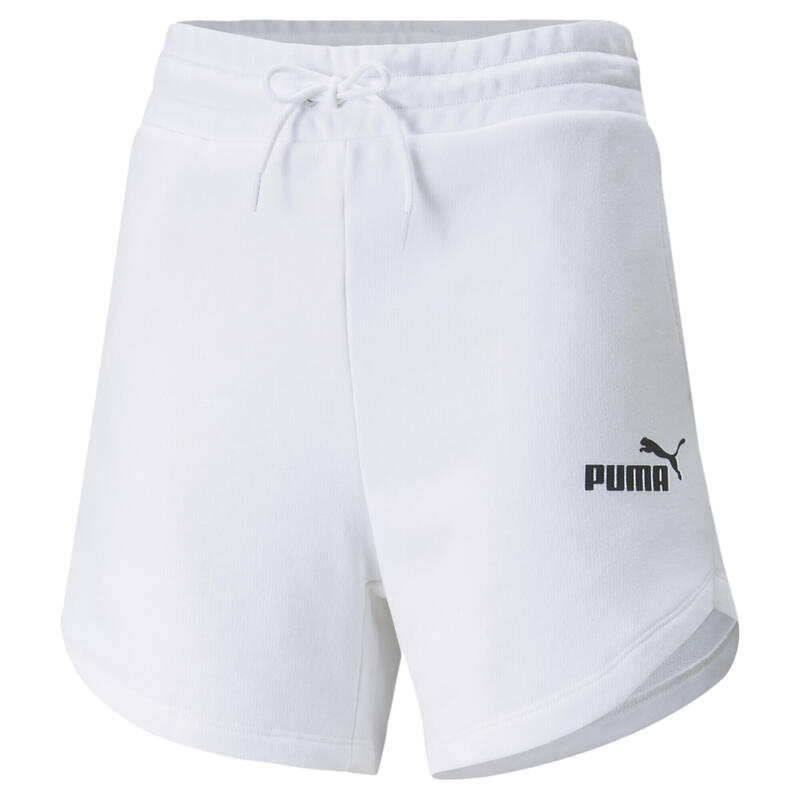 Essentials Hochgeschnittene Shorts Damen PUMA White