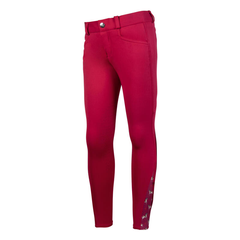 Kinder Reithose Allure Cheval Silikon Kniebesatz Cranberry