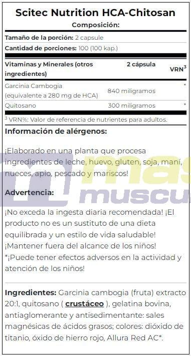 HCA-Chitosan 100 caps. de Scitec Nutrition 4/4