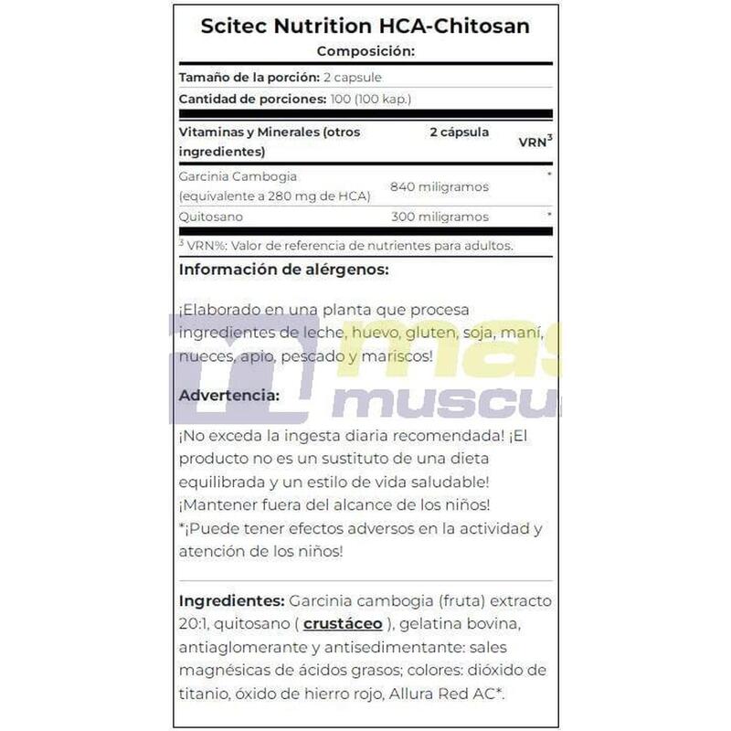 HCA Chitosan - 100 Cápsulas de Scitec Nutrition