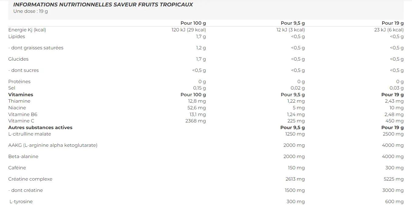 PreWorkout |  PreWorkout | Black Blood NOX+ (330g) | Fruits tropicaux 2/5