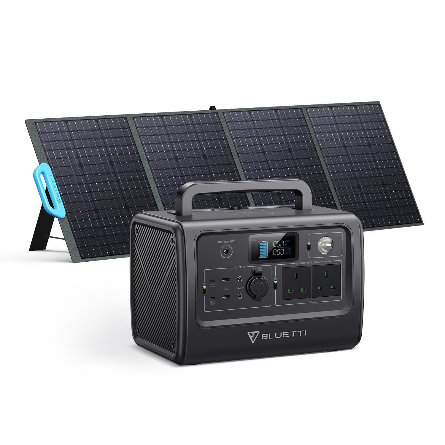 BLUETTI EB70+PV200 Solar Generator kit 716Wh/1000W LiFePO4 Battery for Camping 1/7