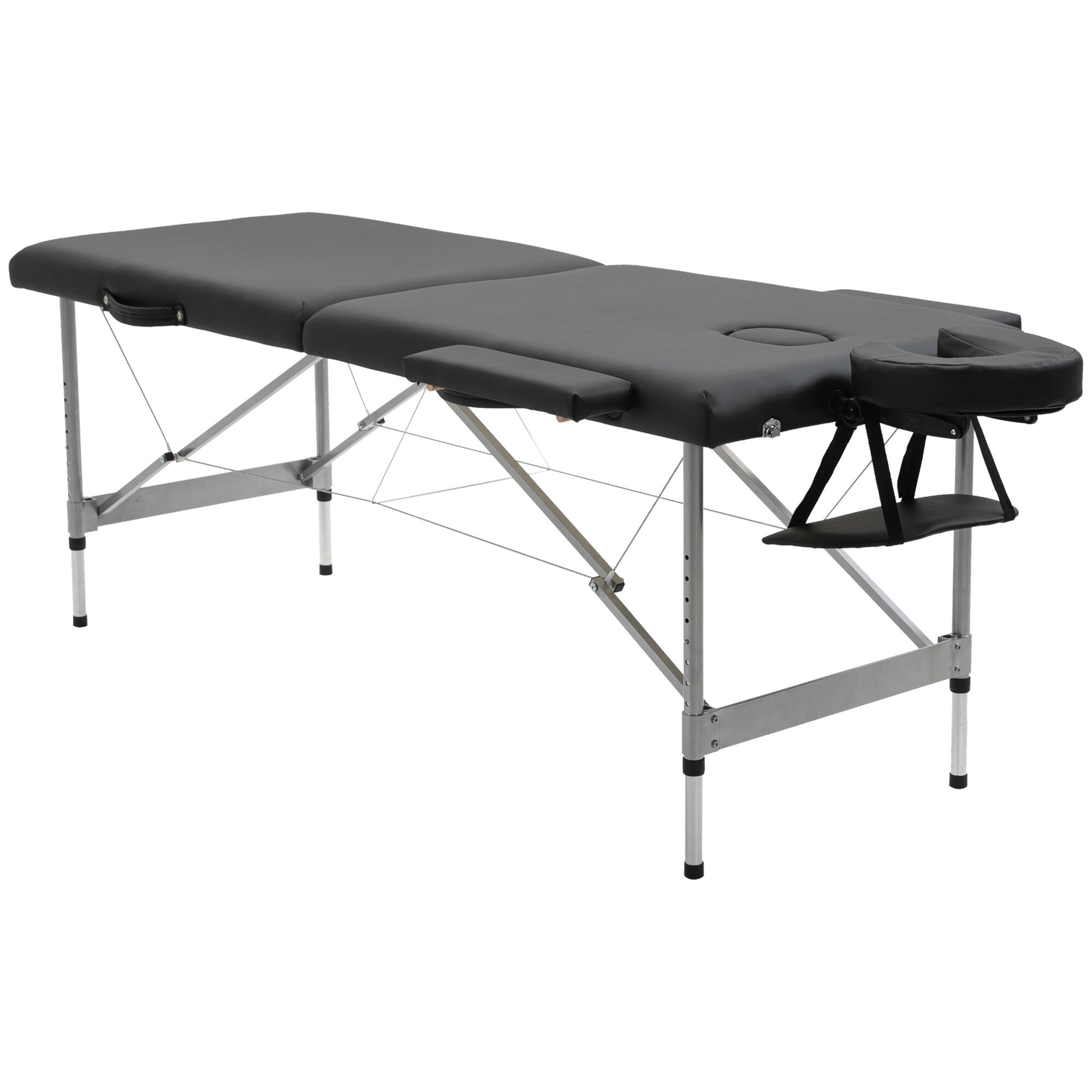 HOMCOM Marquesa Dobrável HOMCOM 186x71x62-83cm Preto