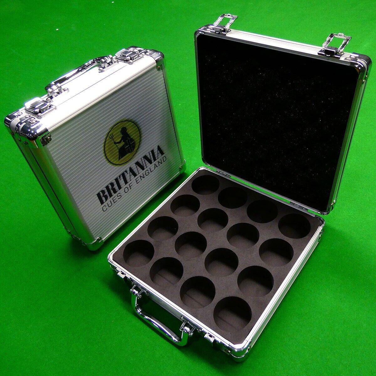 BRITANNIA ALUMINIUM POOL BALL CARRY CASE FOR 2" ENGLISH POOL BALLS 1/6