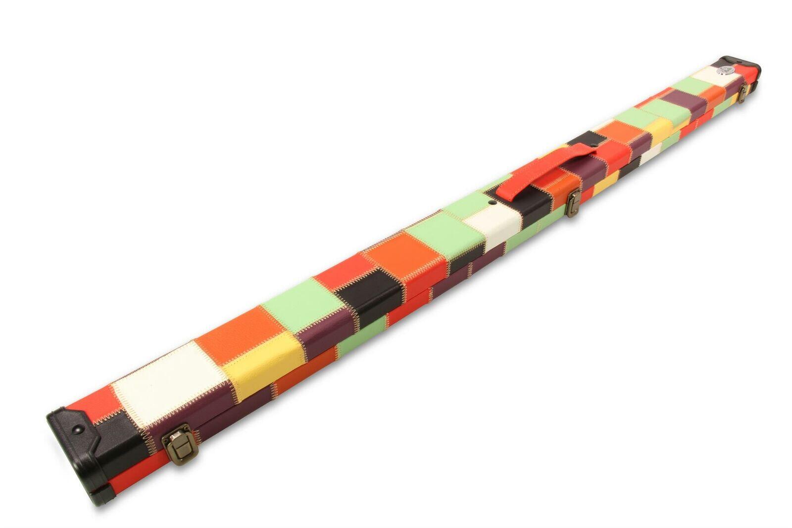 FUNKY CHALK BAIZE MASTER 3/4 Deluxe HARLEQUIN PATCHWORK Snooker Cue Case with tough plastic