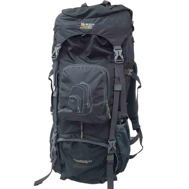 Inway Columbia 60+10 Trekking Backpack 60L+10L - Black