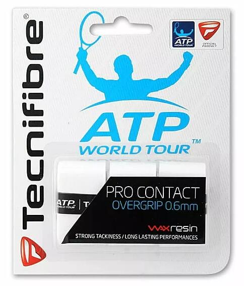 Conjunto de 3 overgrips tecnifibre contact pro brancos