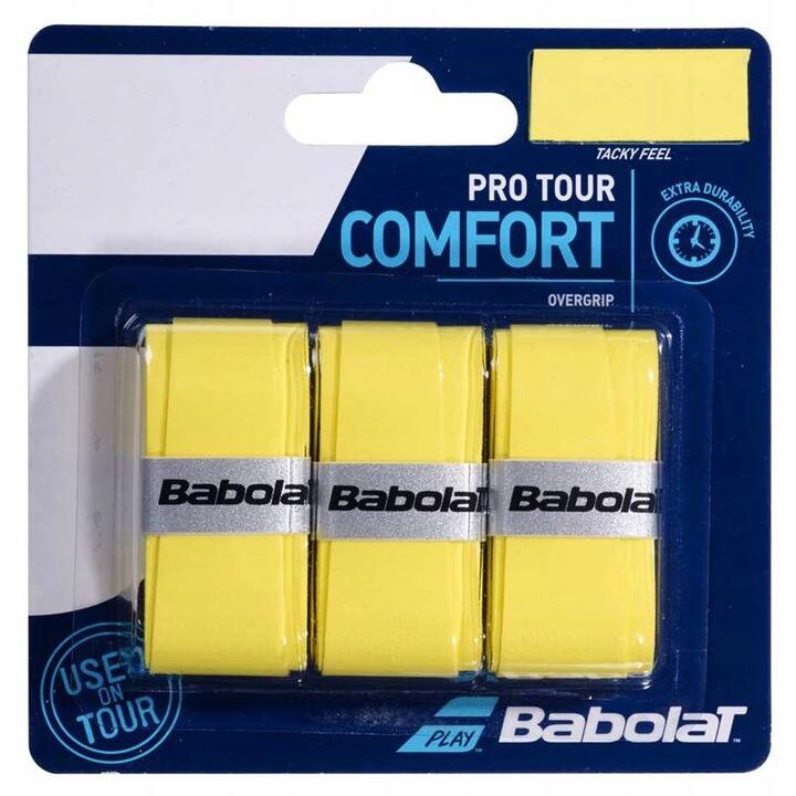 Owijki tenisowe wierzchnie Babolat Pro Tour Comfort x3 żółte