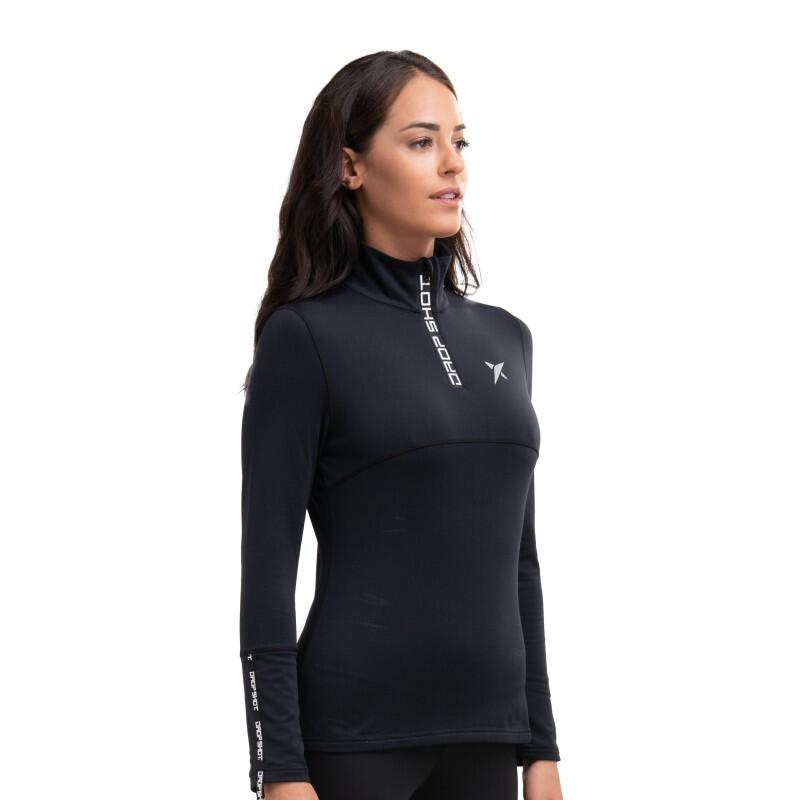 Drop Shot Romina Sweat-shirt technique noir à manches longues pour femmes
