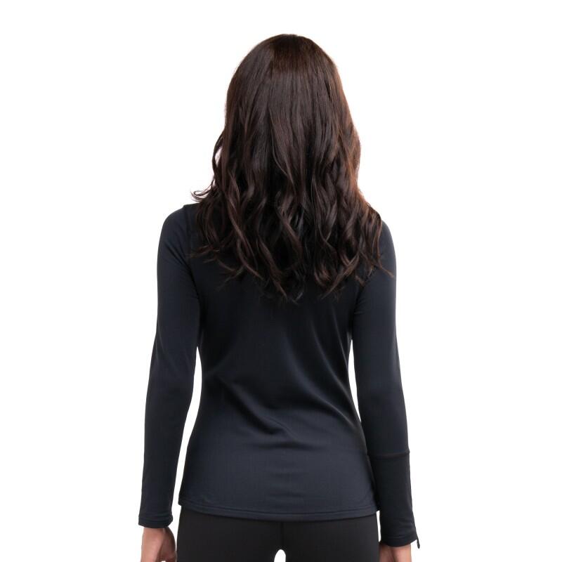 Drop Shot Romina Sweat-shirt technique noir à manches longues pour femmes