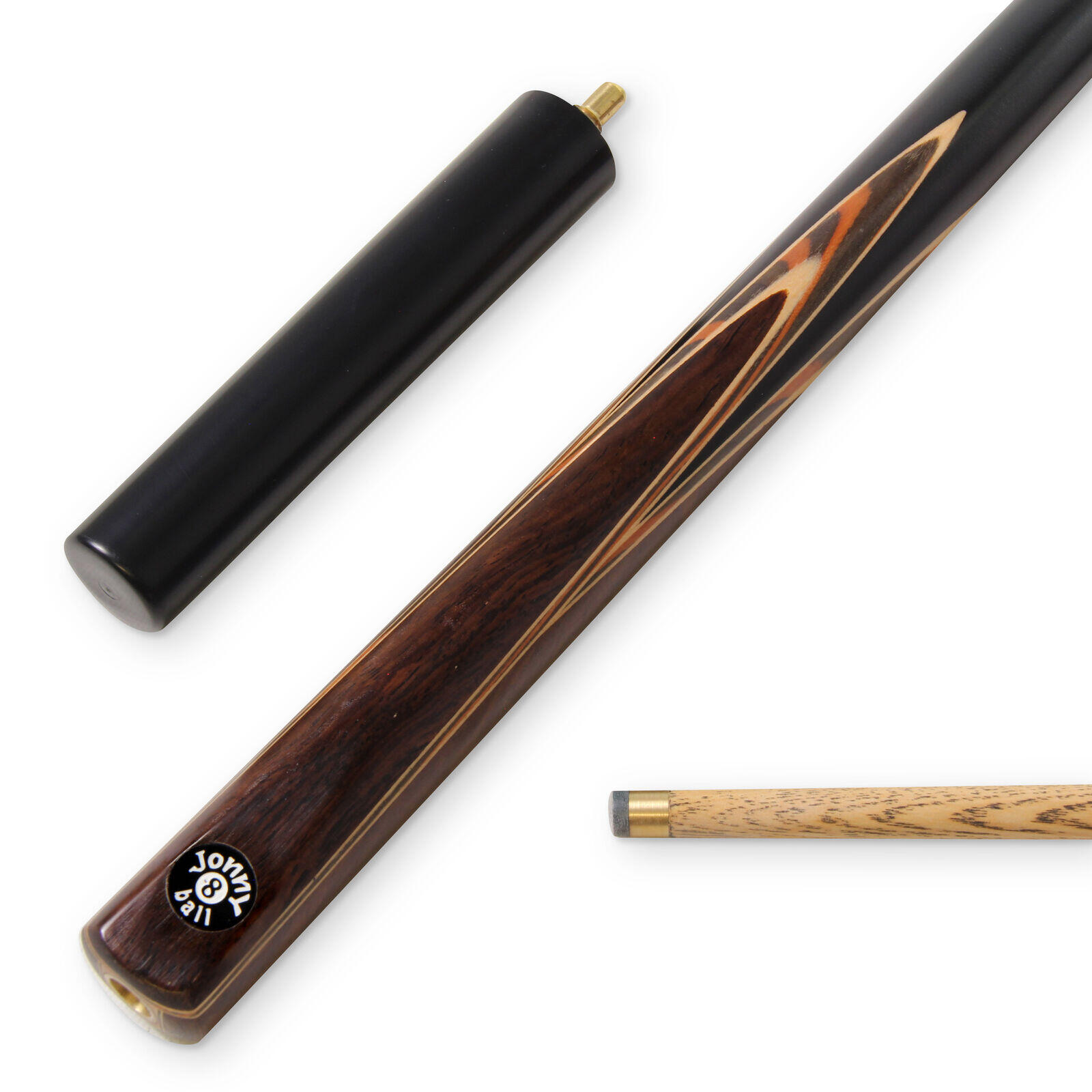 FUNKY CHALK Jonny 8 Ball CLASSIC TIGER 2pc Centre Joint Matching Ash Snooker/ Pool Cue 9mm