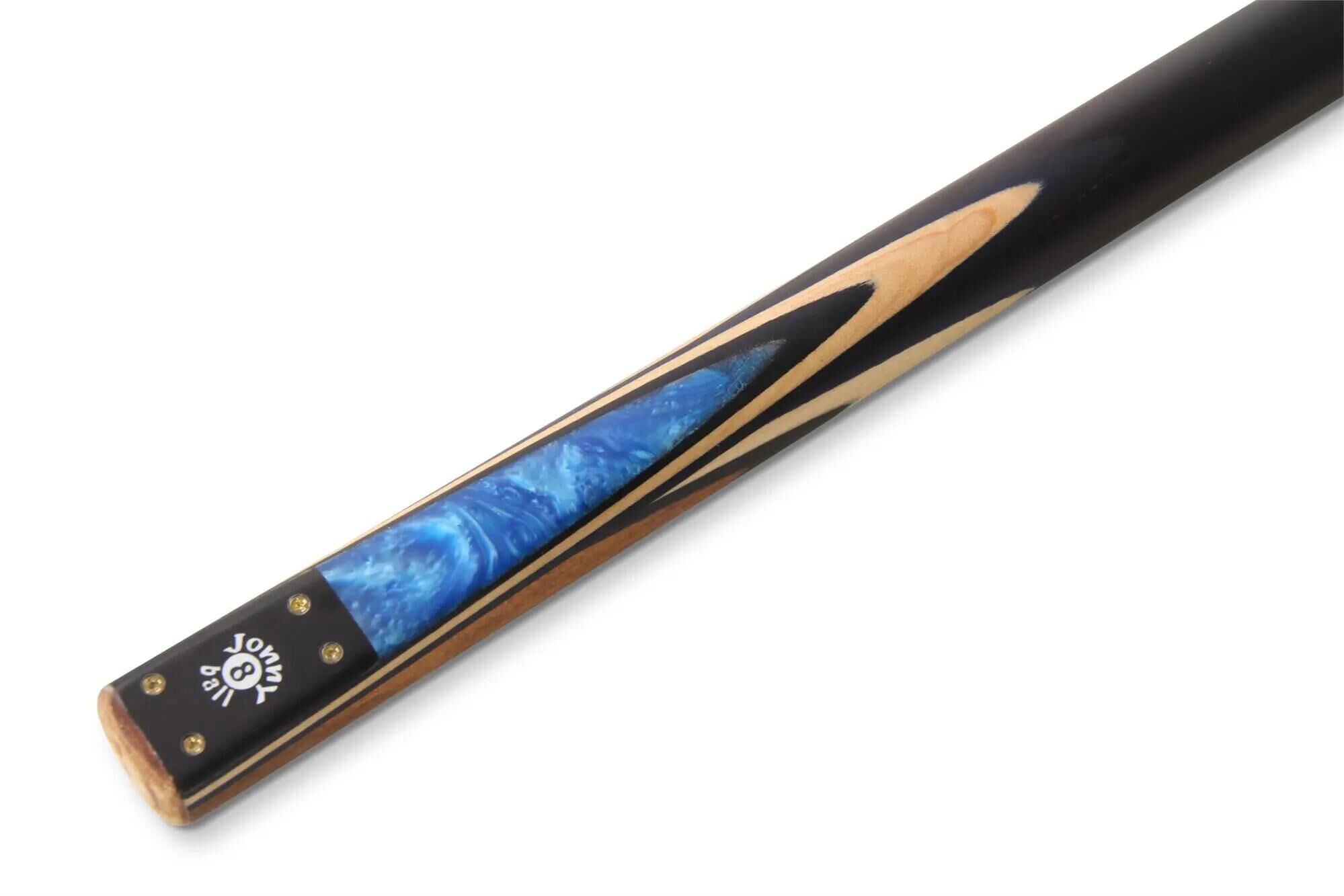 FUNKY CHALK Jonny 8 Ball 2 Piece BLUE MARBLE Hand-Made Snooker/Pool Cue 9mm Tip