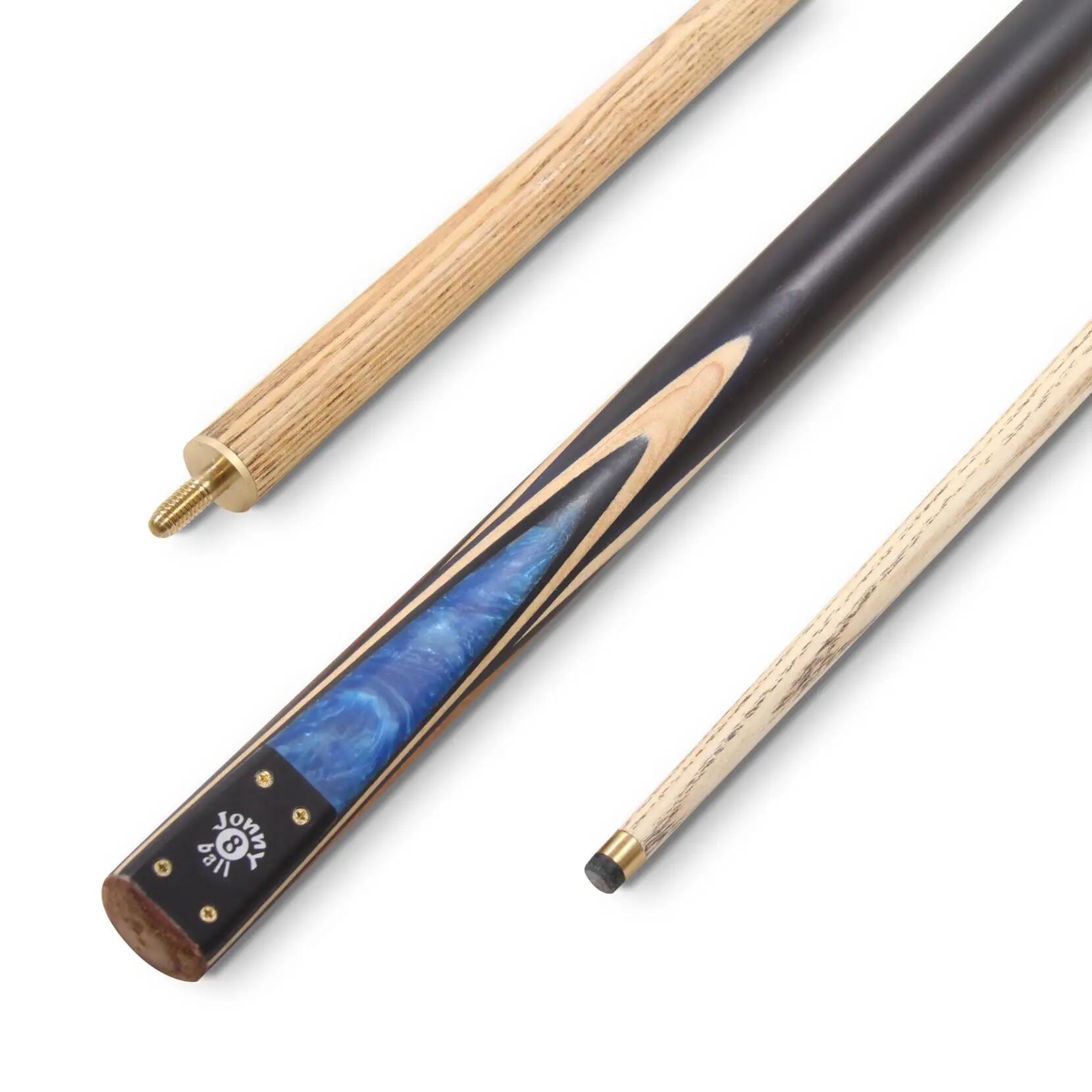 Jonny 8 Ball 2 Piece BLUE MARBLE Hand-Made Snooker/Pool Cue 9mm Tip 2/6