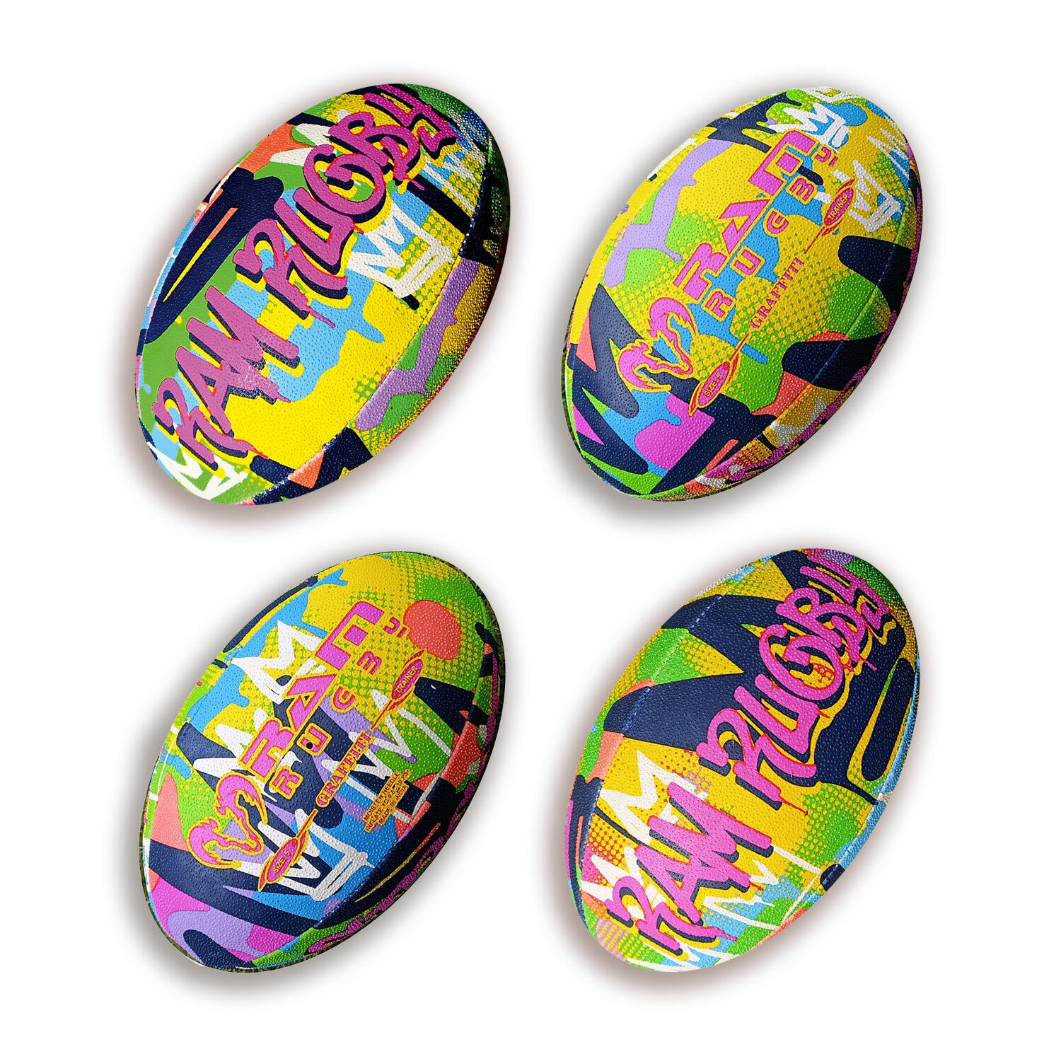 Ram Rugby Ball - Squad - Trainer - (Size 5) - Graffiti 2/2