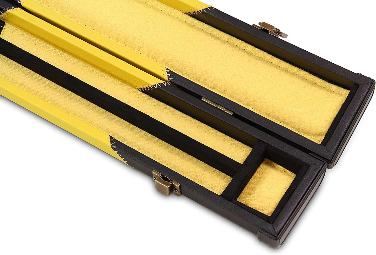BAIZE MASTER YELLOW ARROW Deluxe 2pc Snooker Pool Cue Case with Matching Coloure 5/7