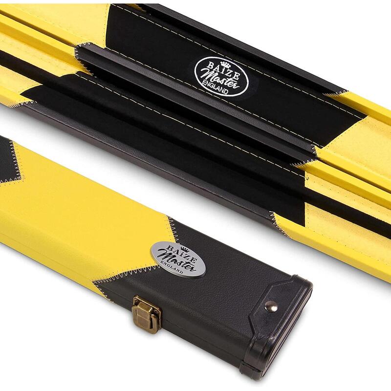 BAIZE MASTER YELLOW ARROW Deluxe 2pc Snooker Pool Cue Case with Matching Coloure
