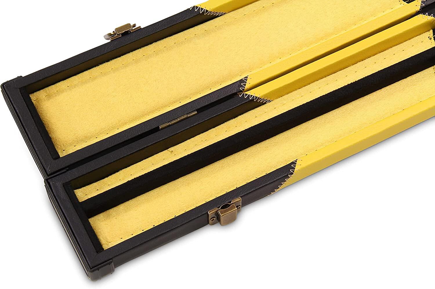 BAIZE MASTER YELLOW ARROW Deluxe 2pc Snooker Pool Cue Case with Matching Coloure 7/7