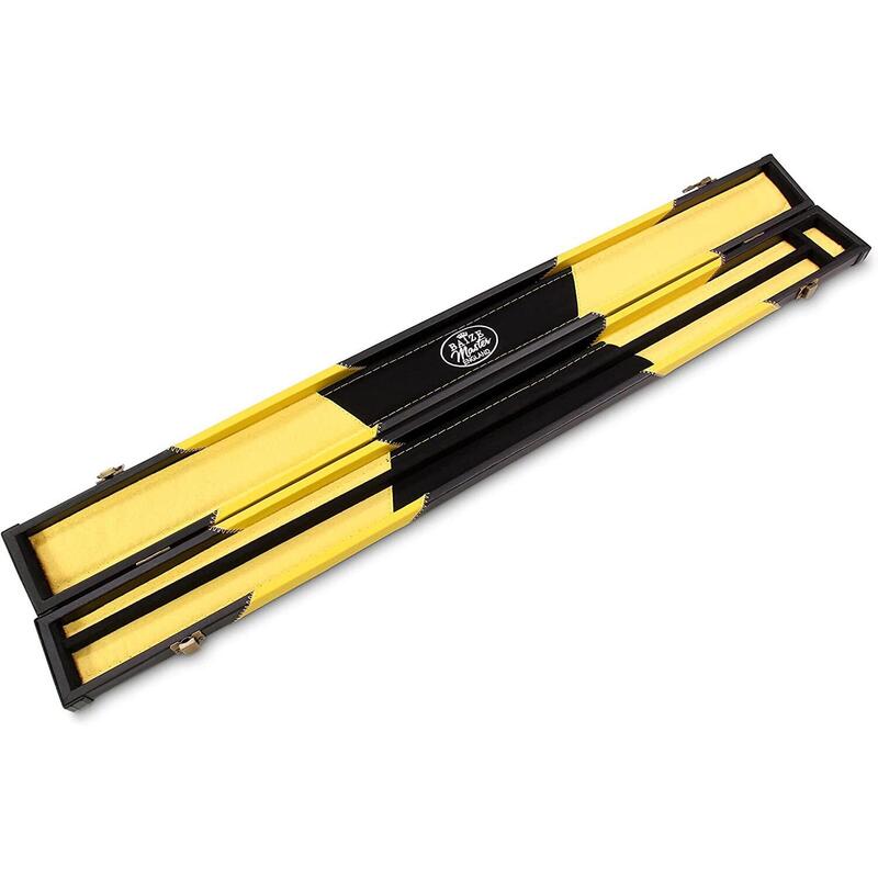 BAIZE MASTER YELLOW ARROW Deluxe 2pc Snooker Pool Cue Case with Matching Coloure