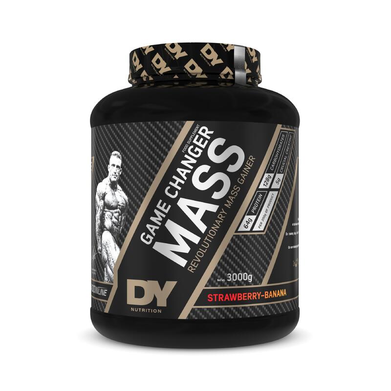 Gainer crestere masa musculara "Game Changer Mass", DY Nutrition, Capsuni si Ban