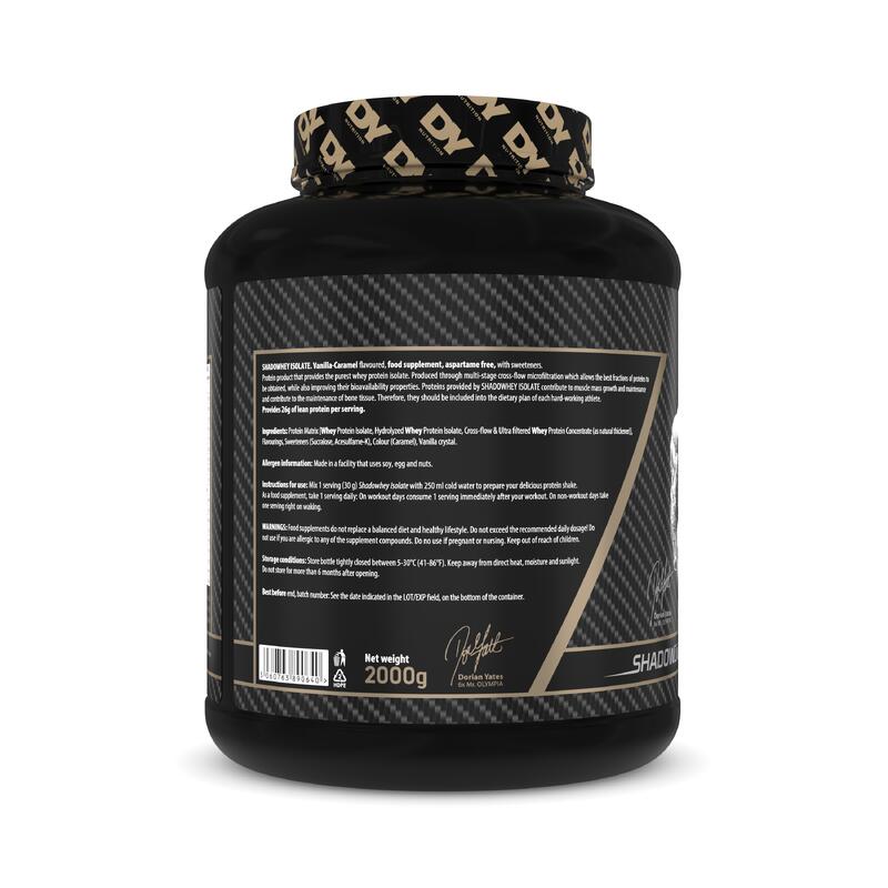 Proteina din Zer Shadowhey Isolate, Dorian Yates, Vanilie si Caramel, 2kg