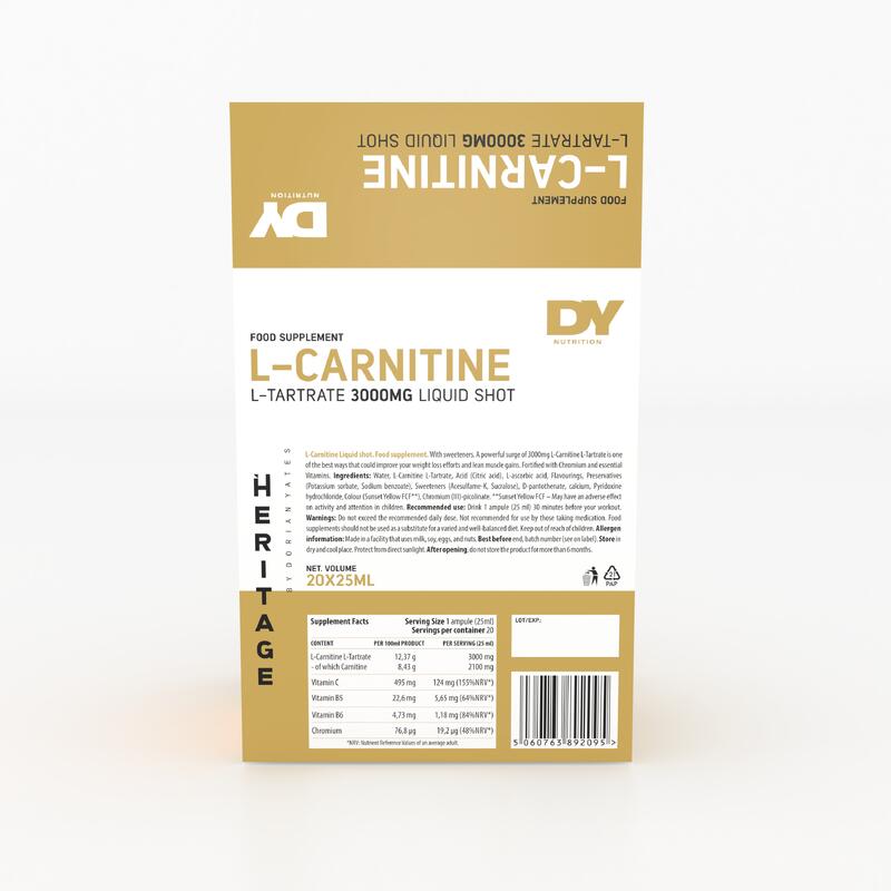 L-Carnitina L-Tartrat, Dorian Yates Nutrition, Piersici, 20X25ml
